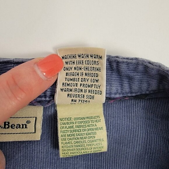 LL Bean Womens Pinwale Corduroy Babydoll Tunic L Smocked Relaxed Cottagecore 90s - Picture 11 of 12